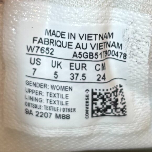 Converse Chuck Taylor All Star Sneaker W7652 Low Top Optical White Womens US 7 - Picture 11 of 11